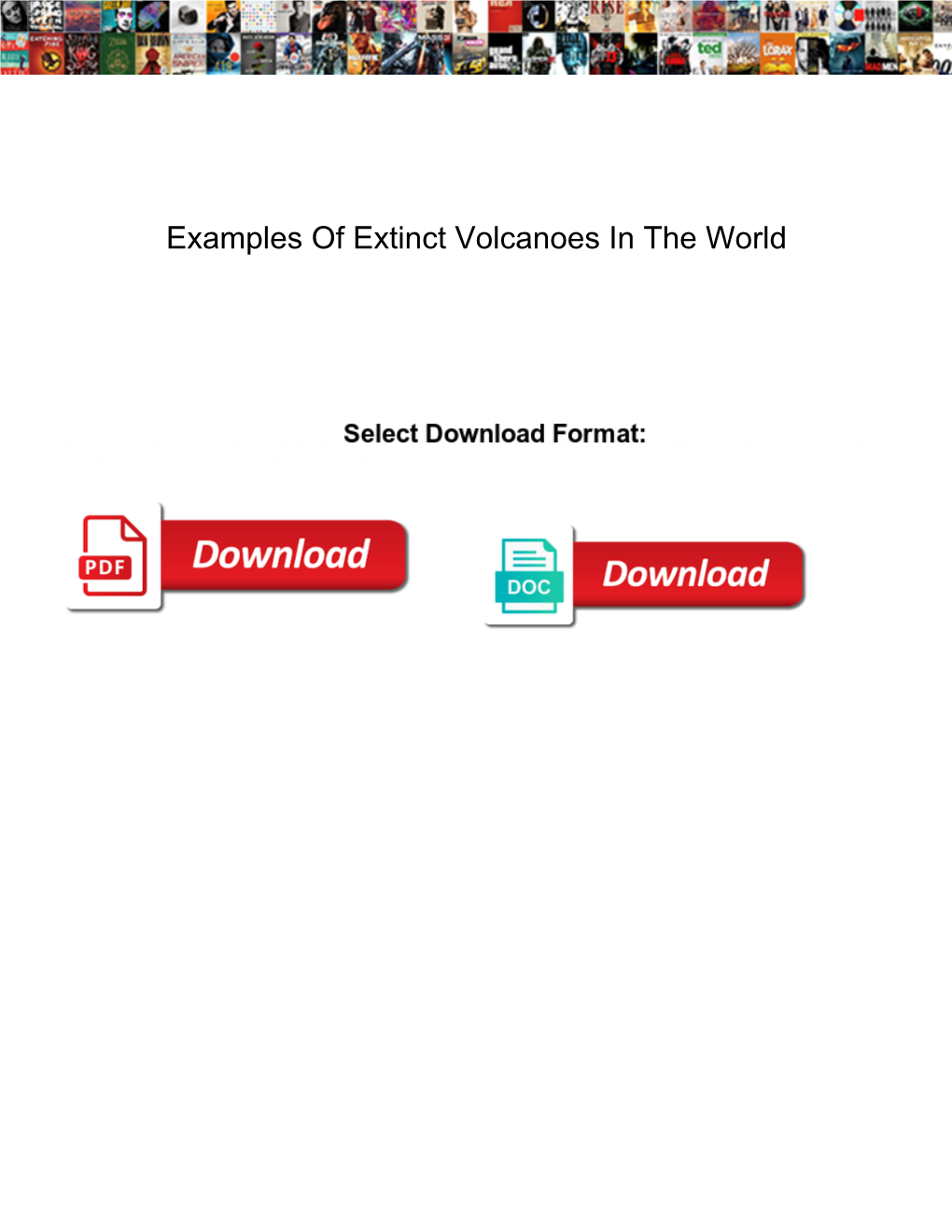 Examples of Extinct Volcanoes in the World