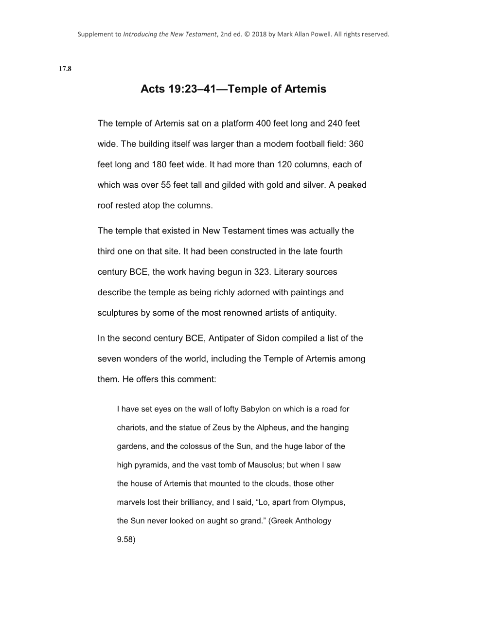 Acts 19:23–41—Temple of Artemis