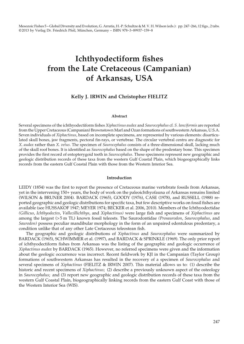 Ichthyodectiform Fishes from the Late Cretaceous