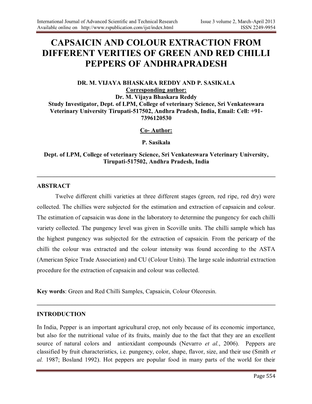 International Journal of Advanced Scientific and Technical Research