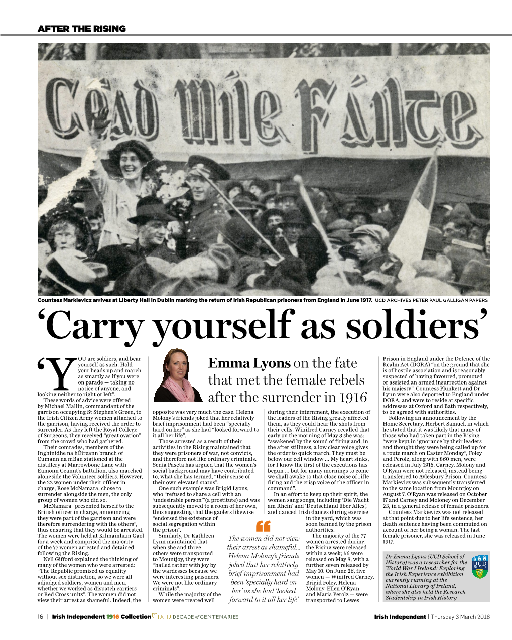 'Carry Yourself As Soldiers'