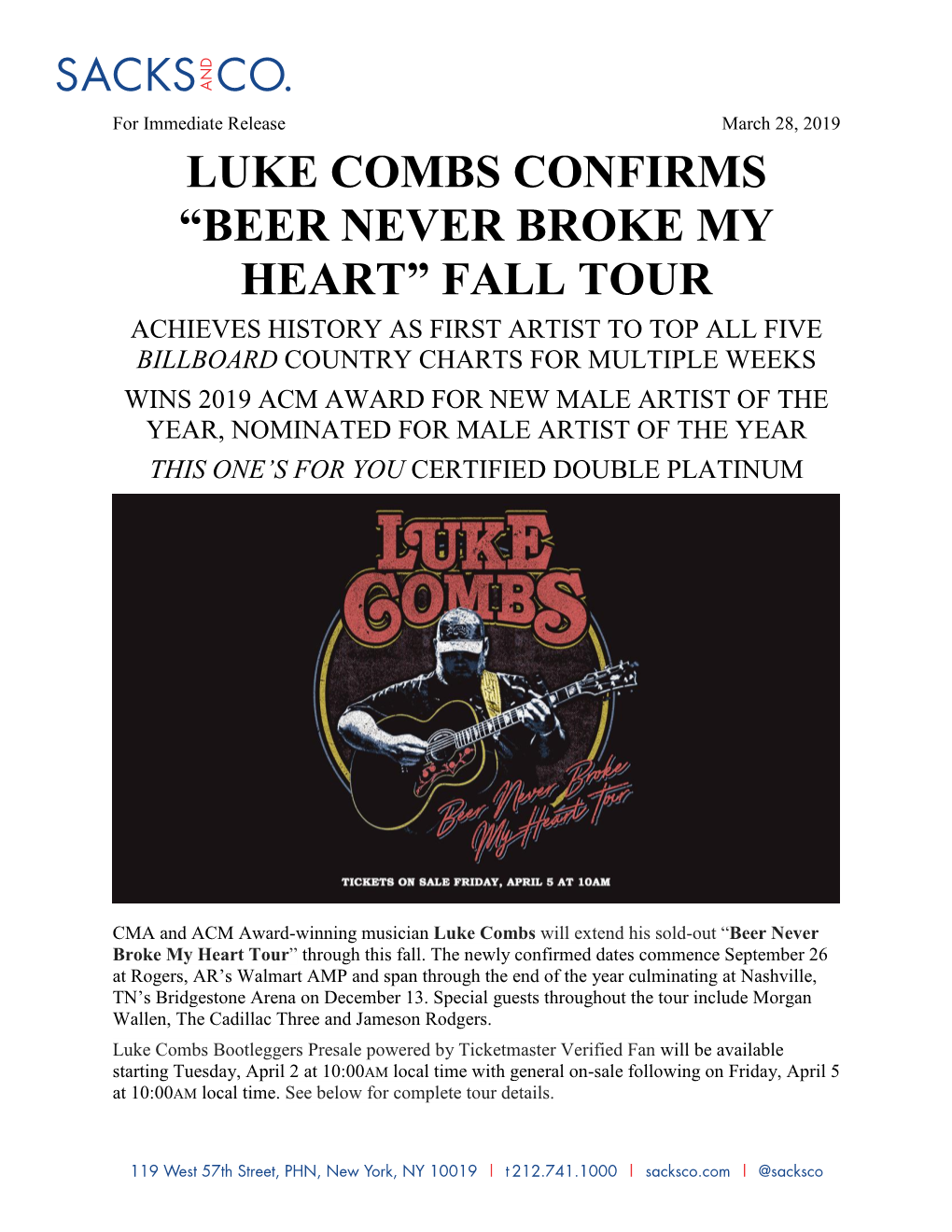 Luke Combs Confirms “Beer Never Broke My Heart”