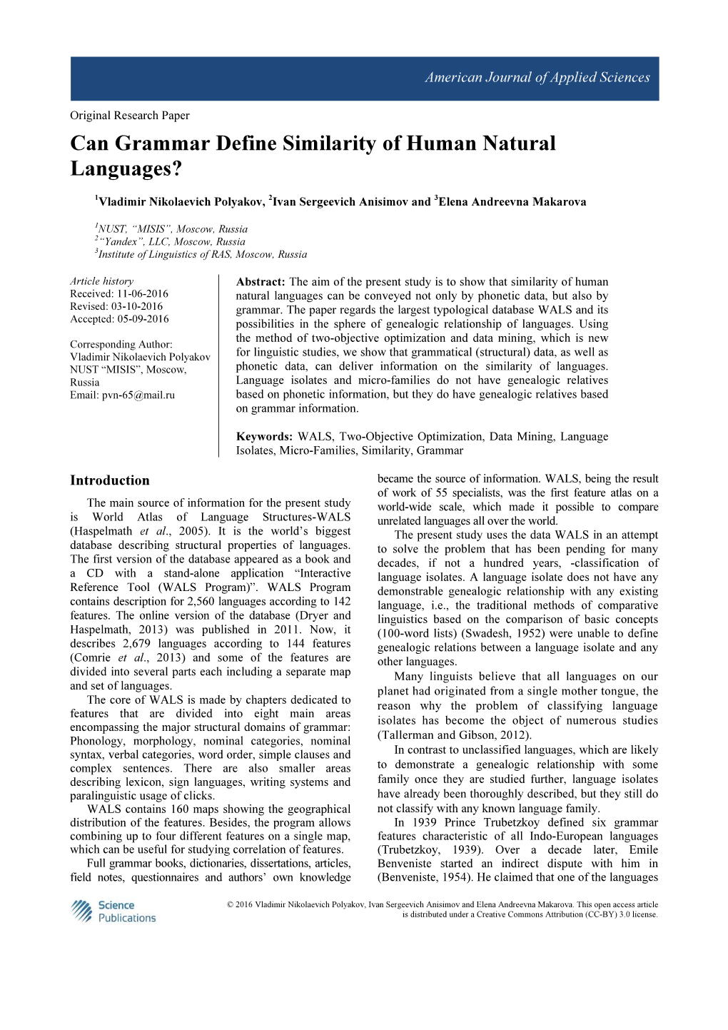 Can Grammar Define Similarity of Human Natural Languages?