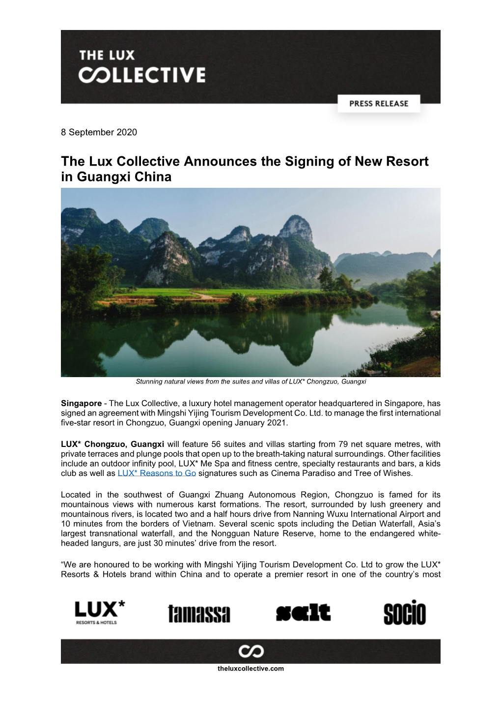 08 September 2020 the Lux Collective Announces the Signing