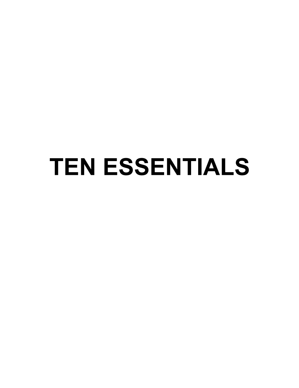 Ten Essentials