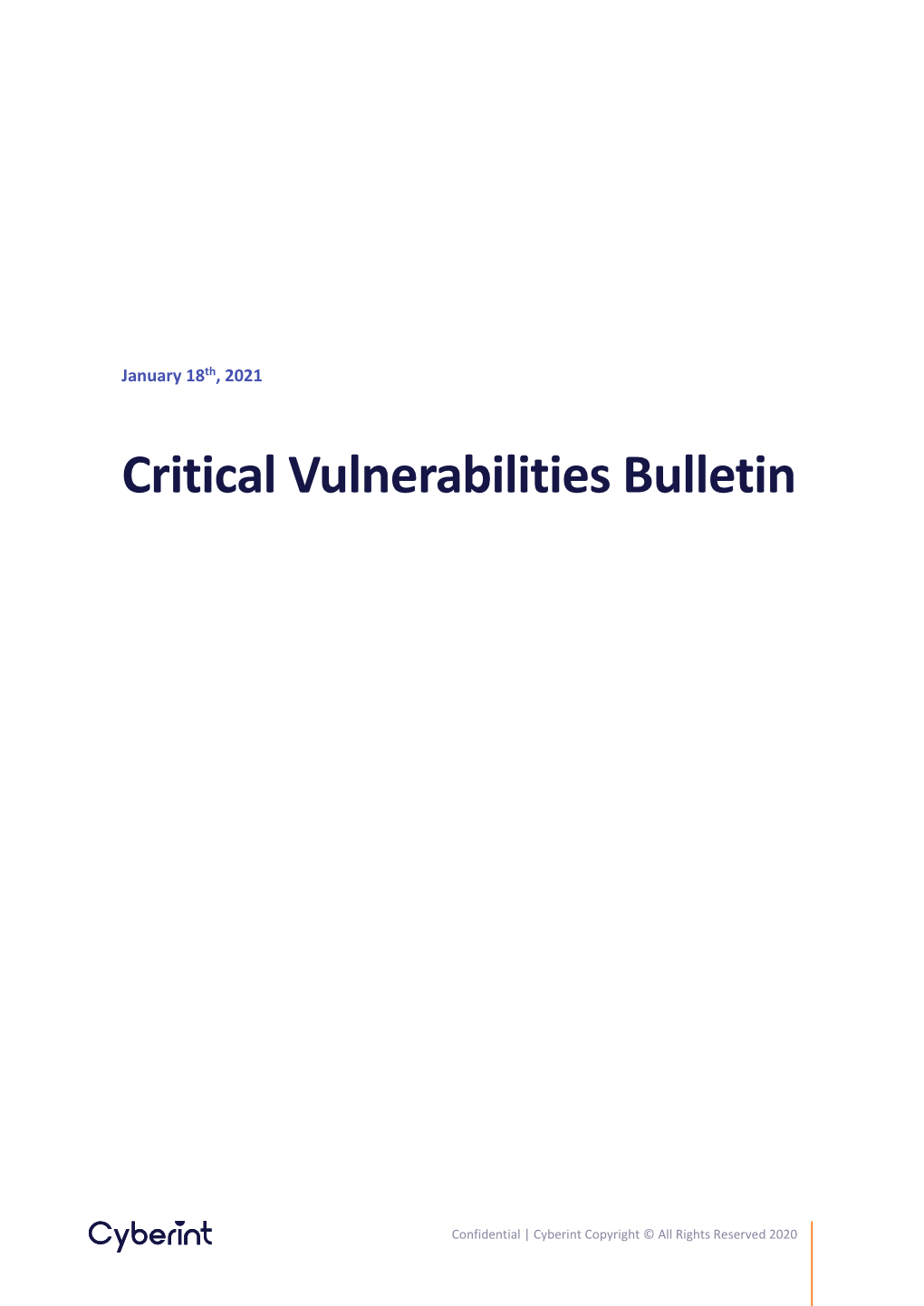 Critical Vulnerabilities Bulletin