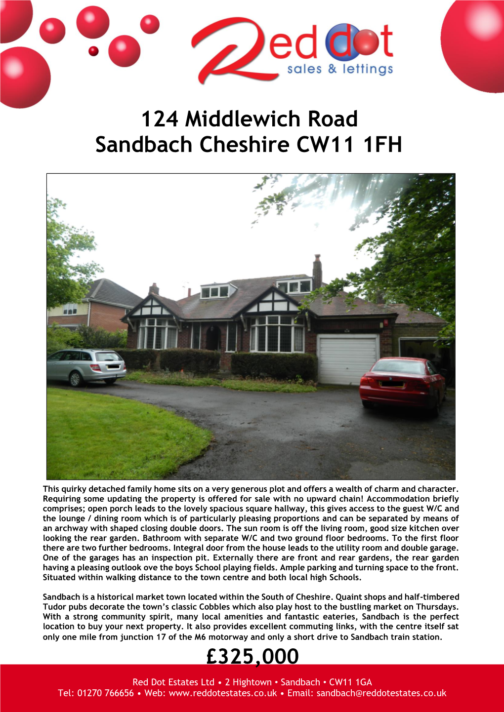 124 Middlewich Road Sandbach Cheshire CW11 1FH