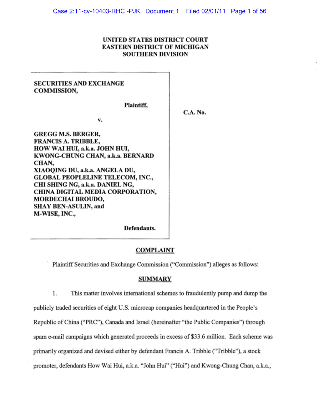 SEC Complaint