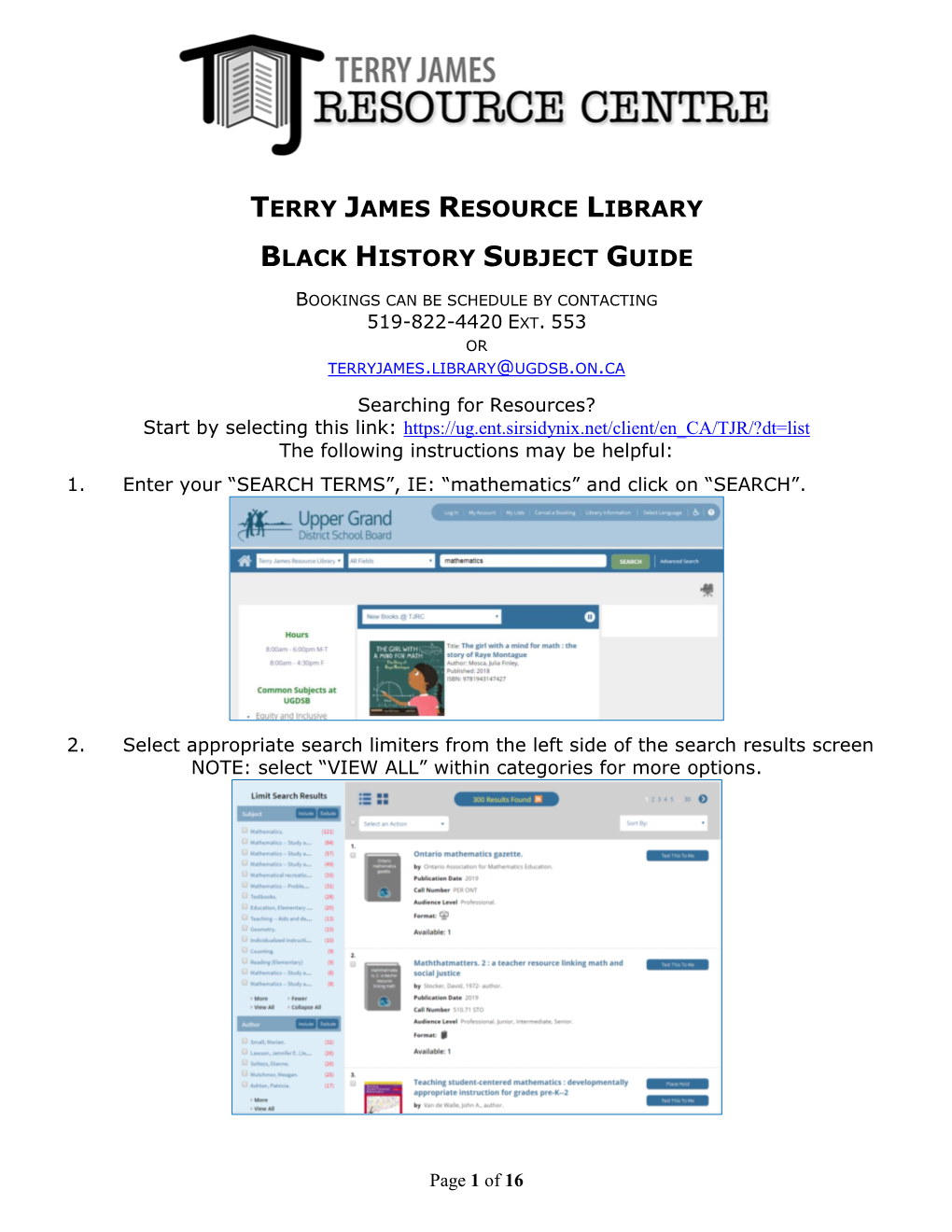 Terry James Resource Library Black History