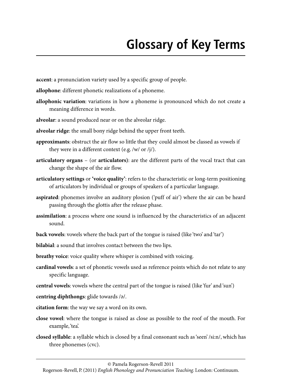 Glossary of Key Terms