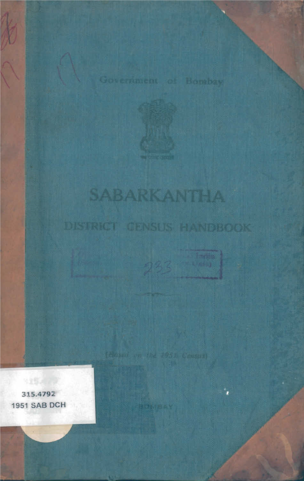 District Census Handbook, Sabarkantha