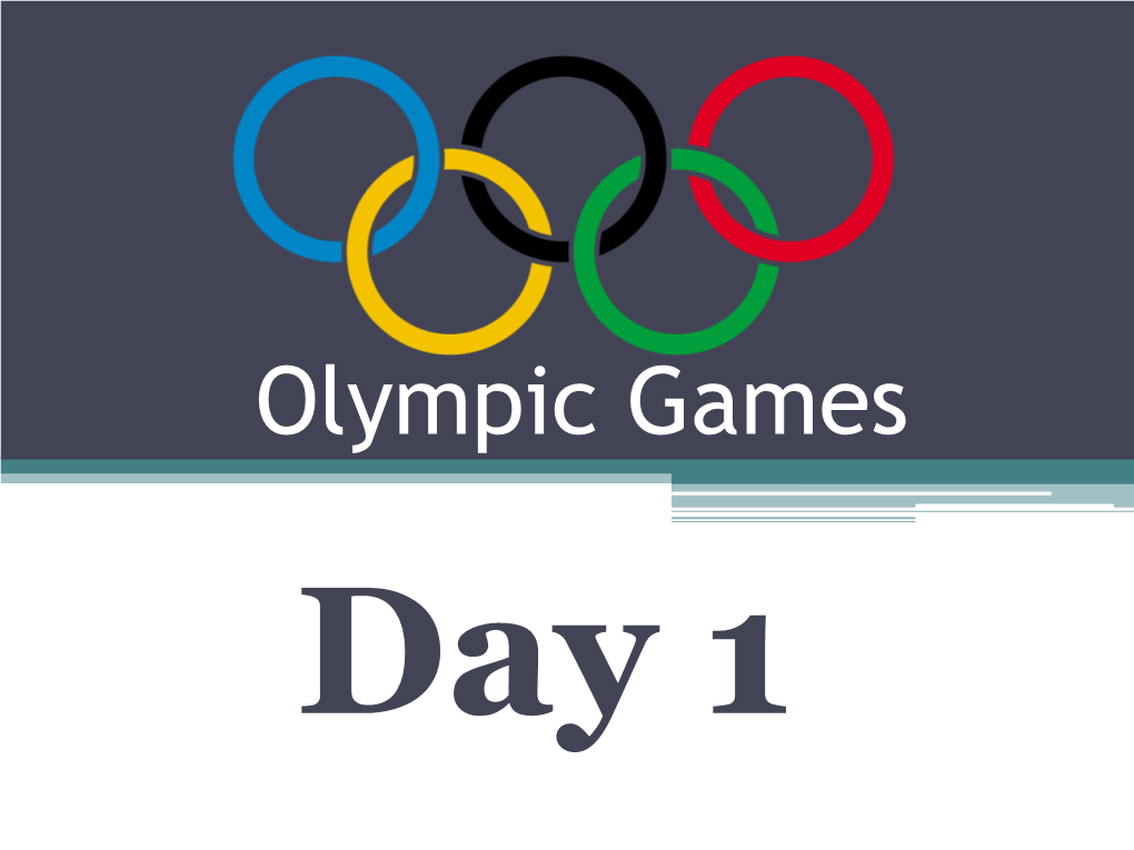 Olympic Games Day 1 Olympics Summer Winter Aniket Pawar Special/Paralympics Youth the Original Greek Games