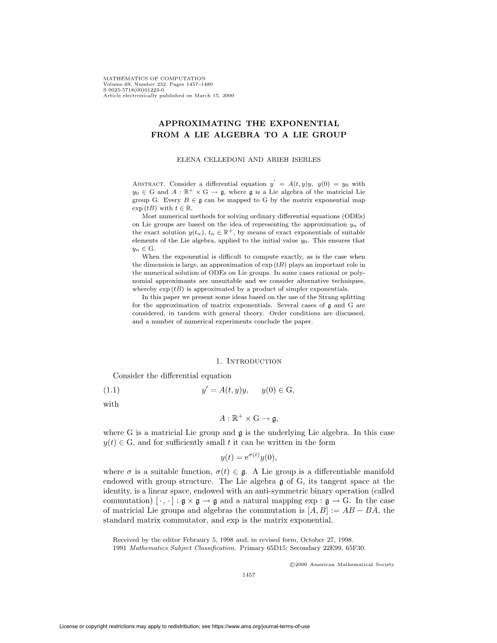 Approximating the Exponential from a Lie Algebra to a Lie Group