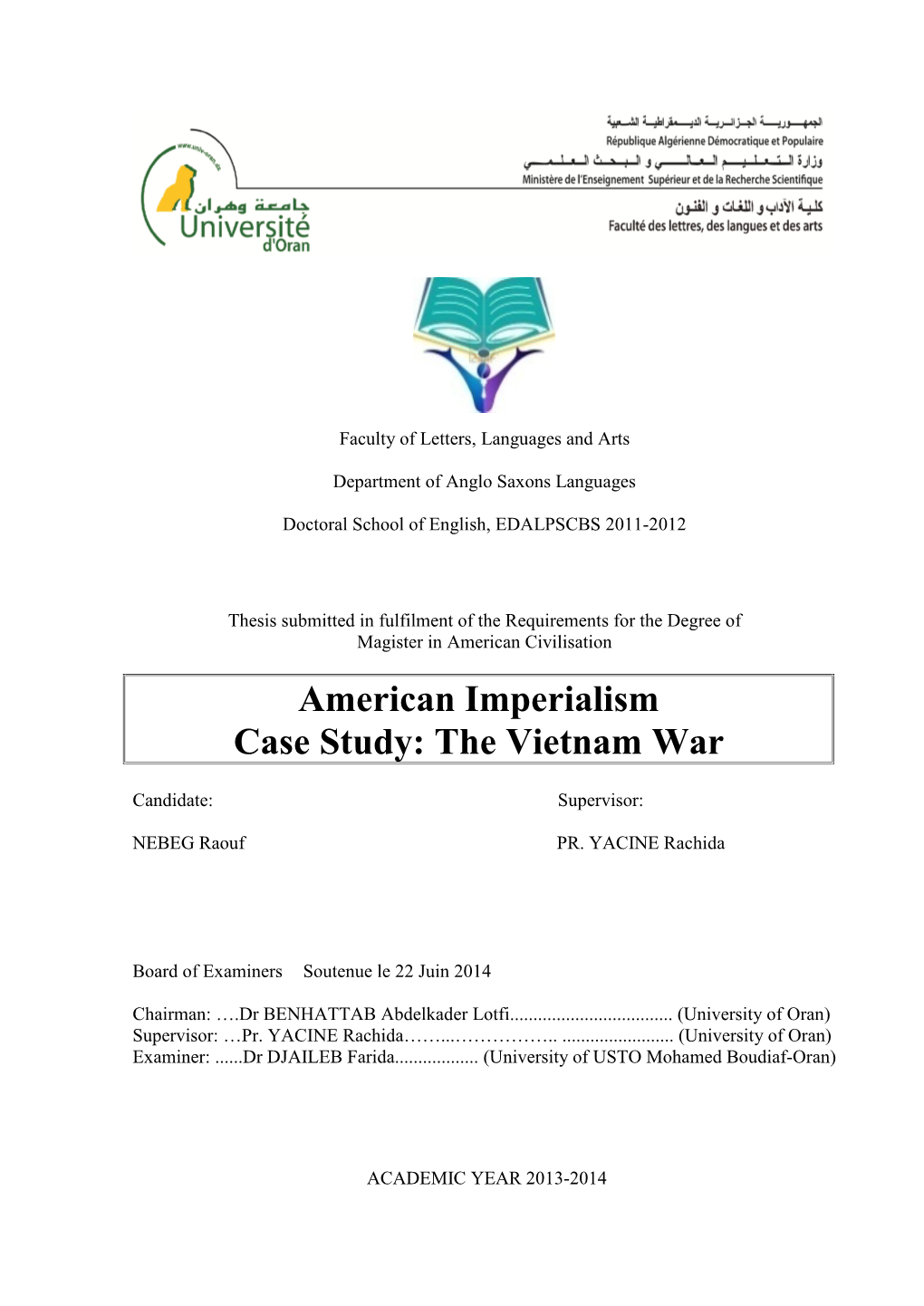 American Imperialism Case Study: the Vietnam War