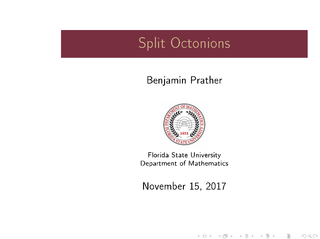 Split Octonions