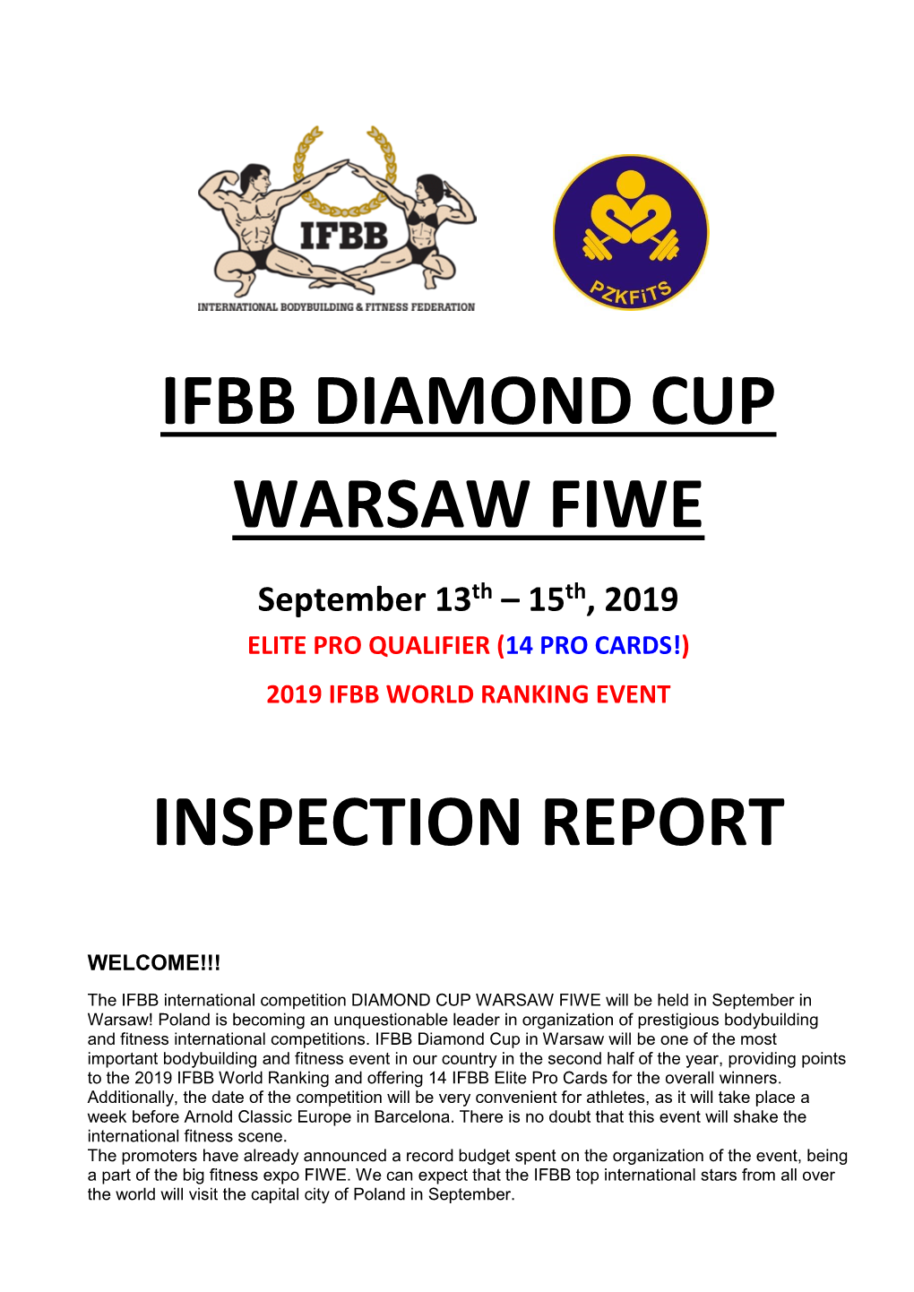 Ifbb Diamond Cup Warsaw Fiwe Inspection Report