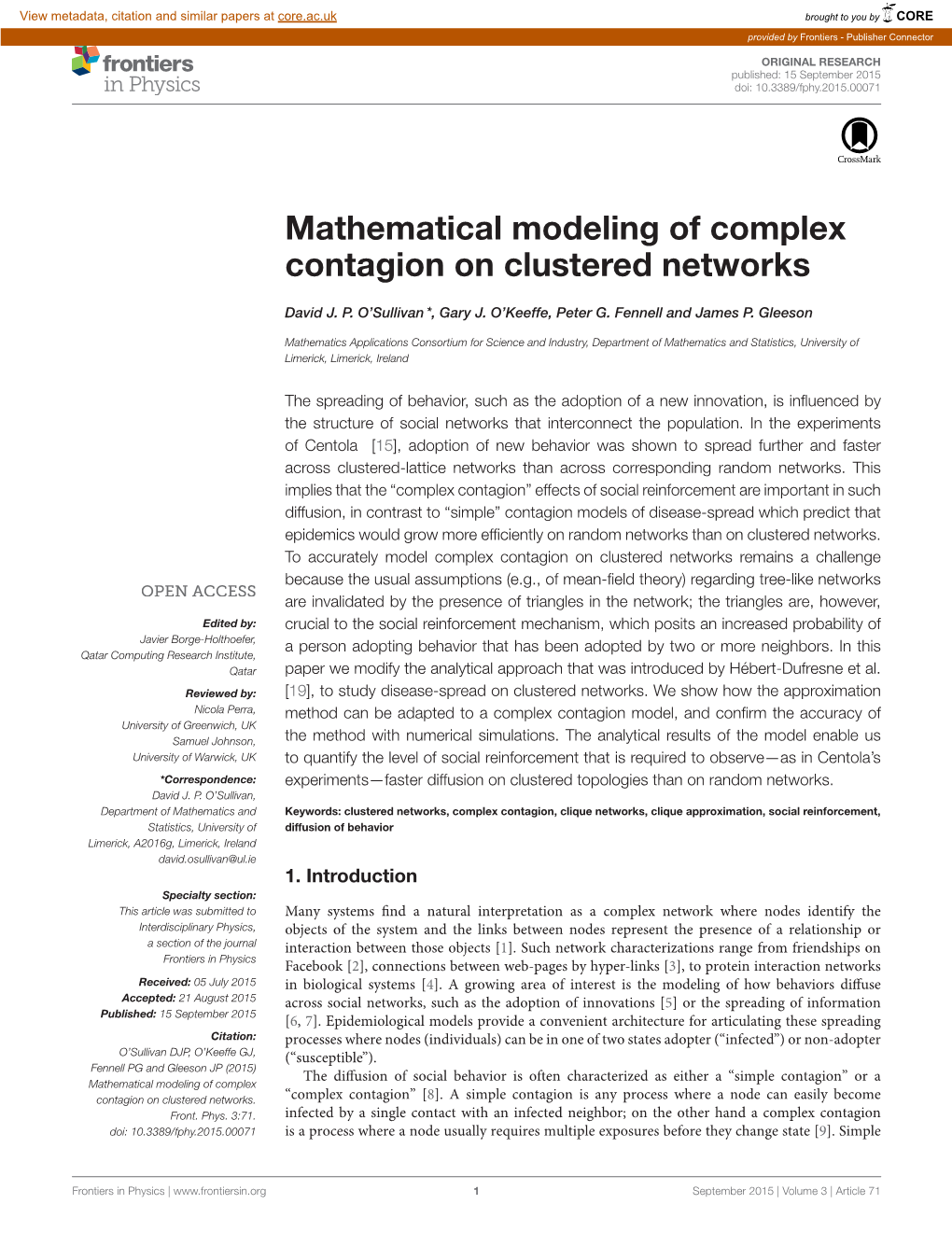 Mathematical Modeling of Complex Contagion on Clustered Networks