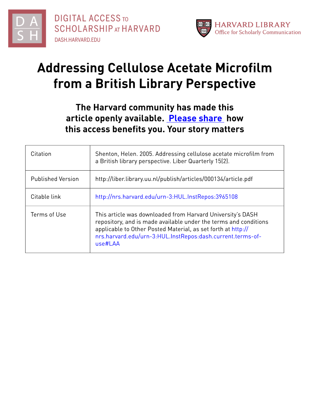 Cellulose Acetate Microfilm Forum