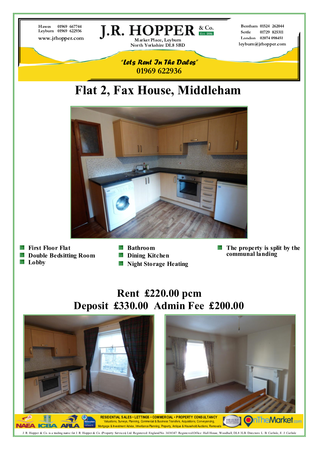 Flat 2, Fax House, Middleham