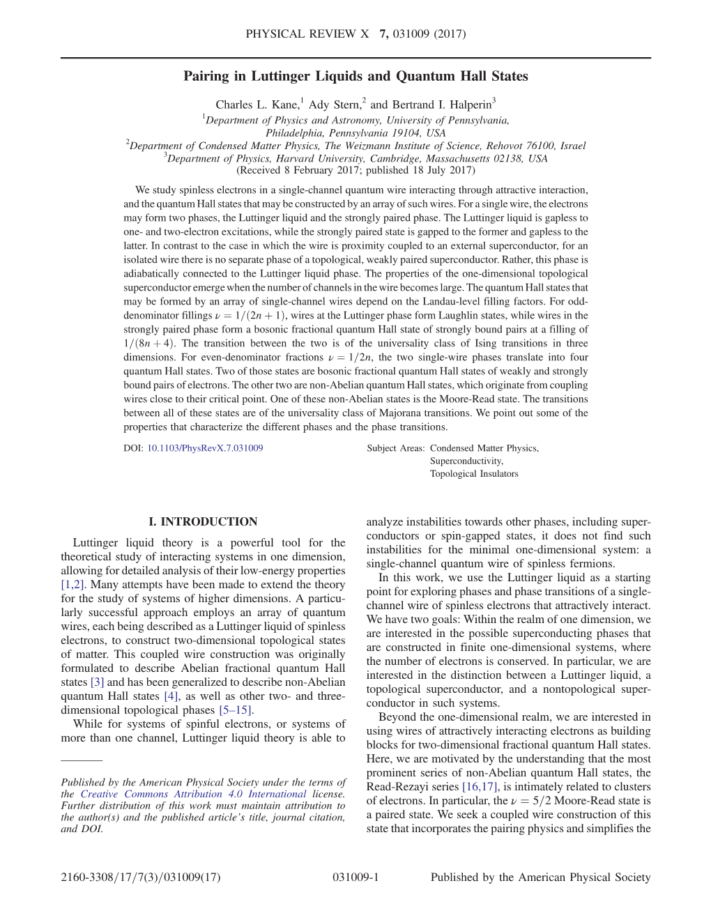 Pairing in Luttinger Liquids and Quantum Hall States