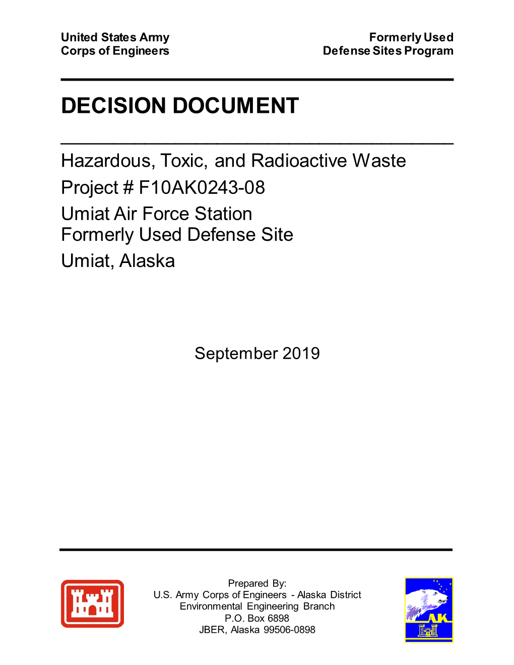 2019 Umiat Landfill Decision Document