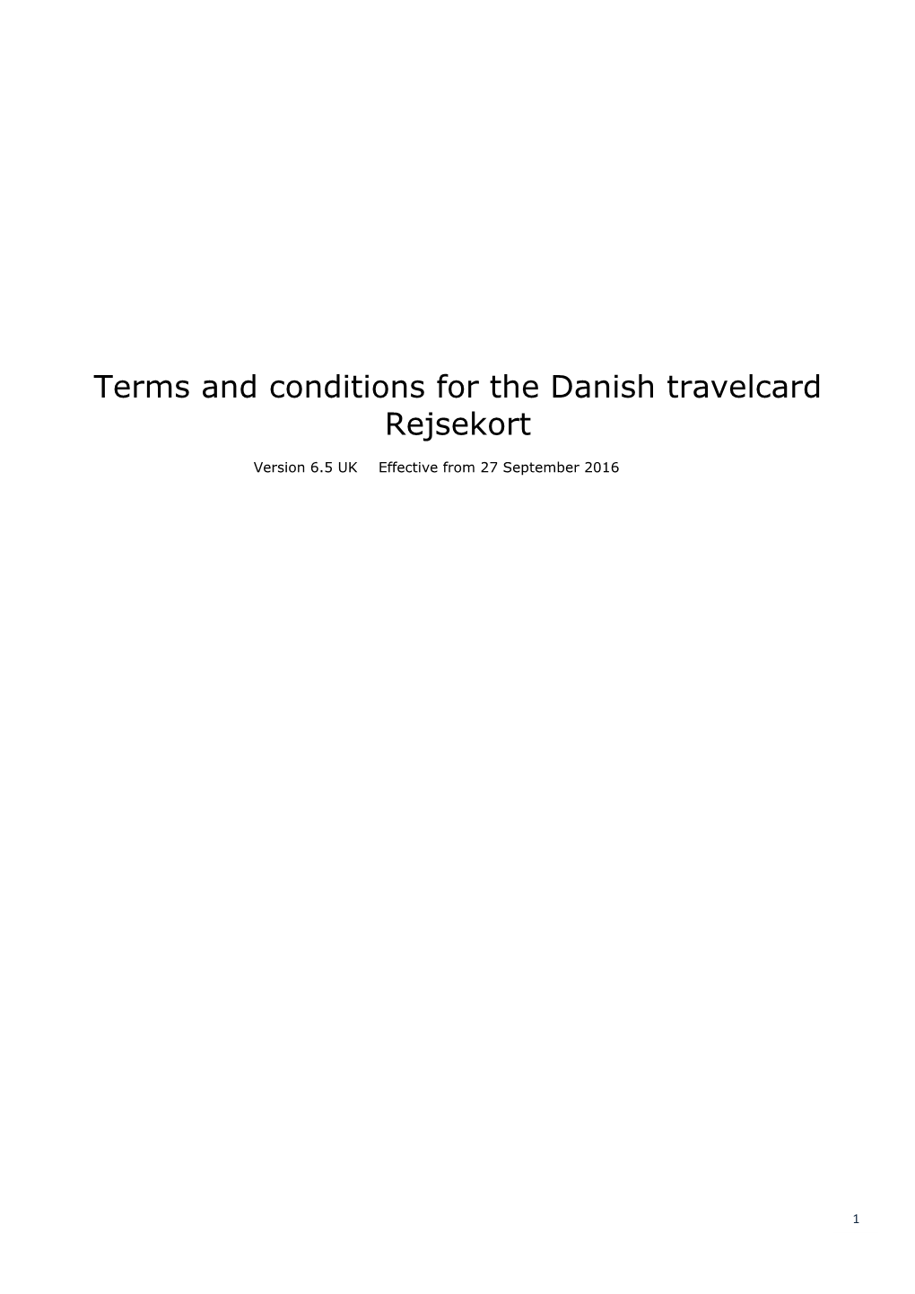 Terms and Conditions for the Danish Travelcard Rejsekort