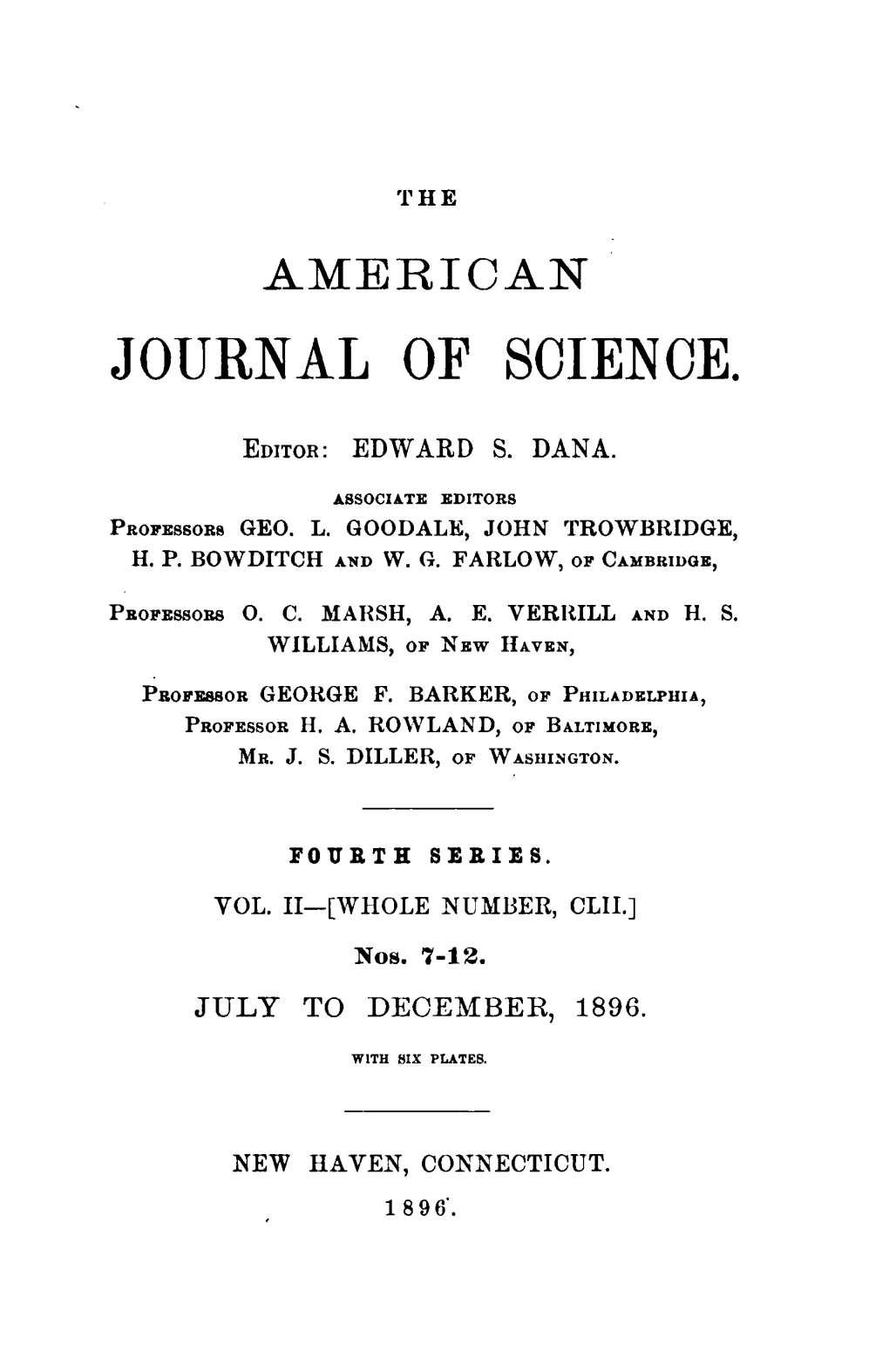 The American Journal of Science