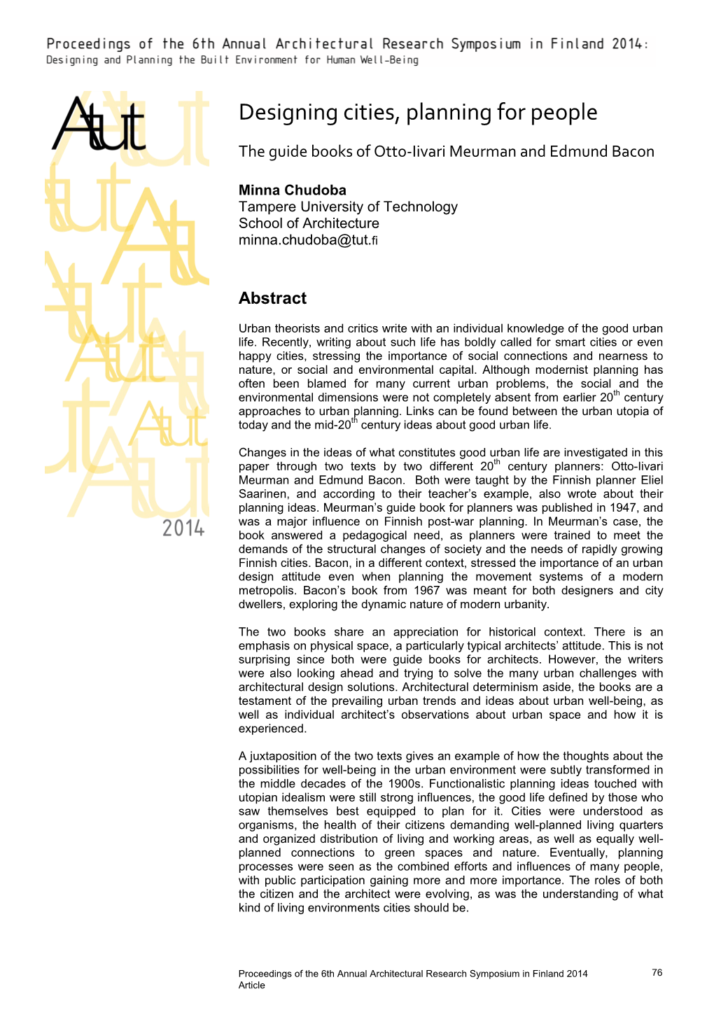 Designing Cities, Planning for People