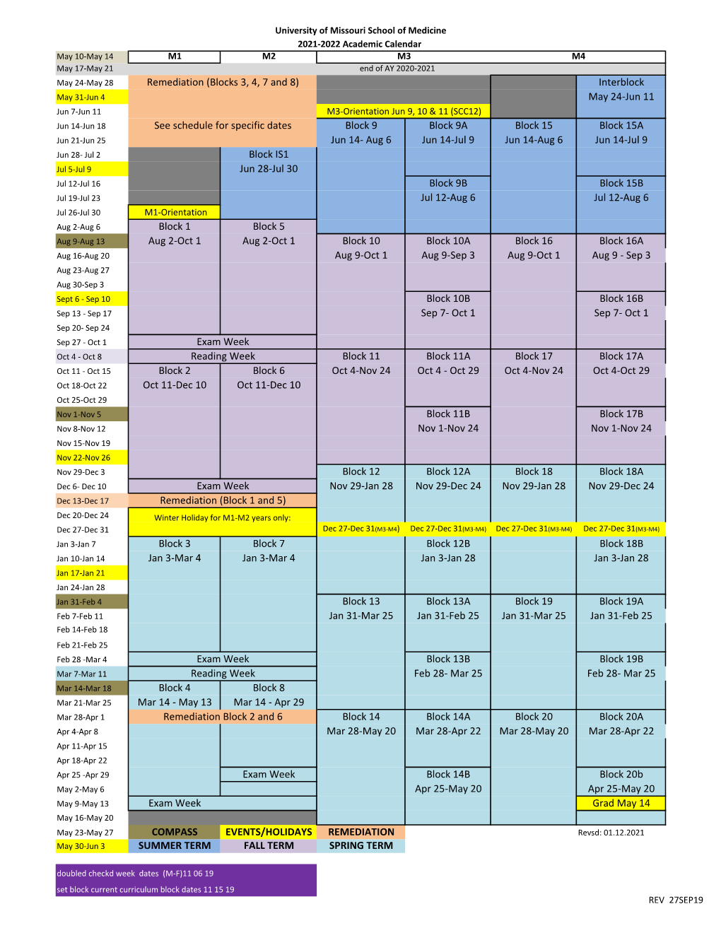 2021-2022 Academic Calendar