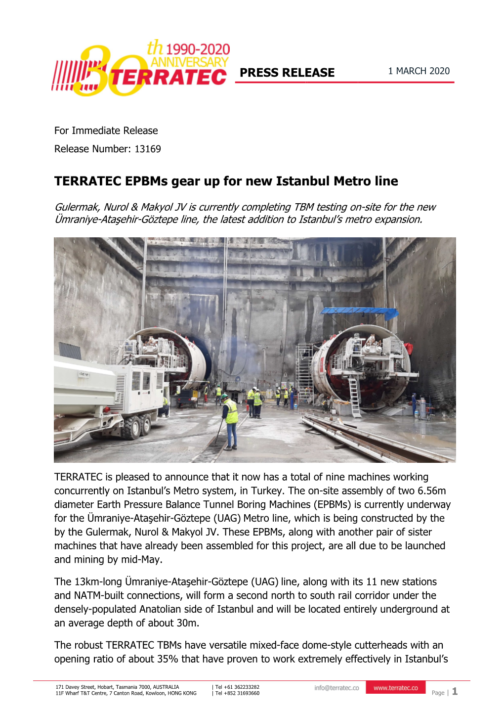 TERRATEC Epbms Gear up for New Istanbul Metro Line