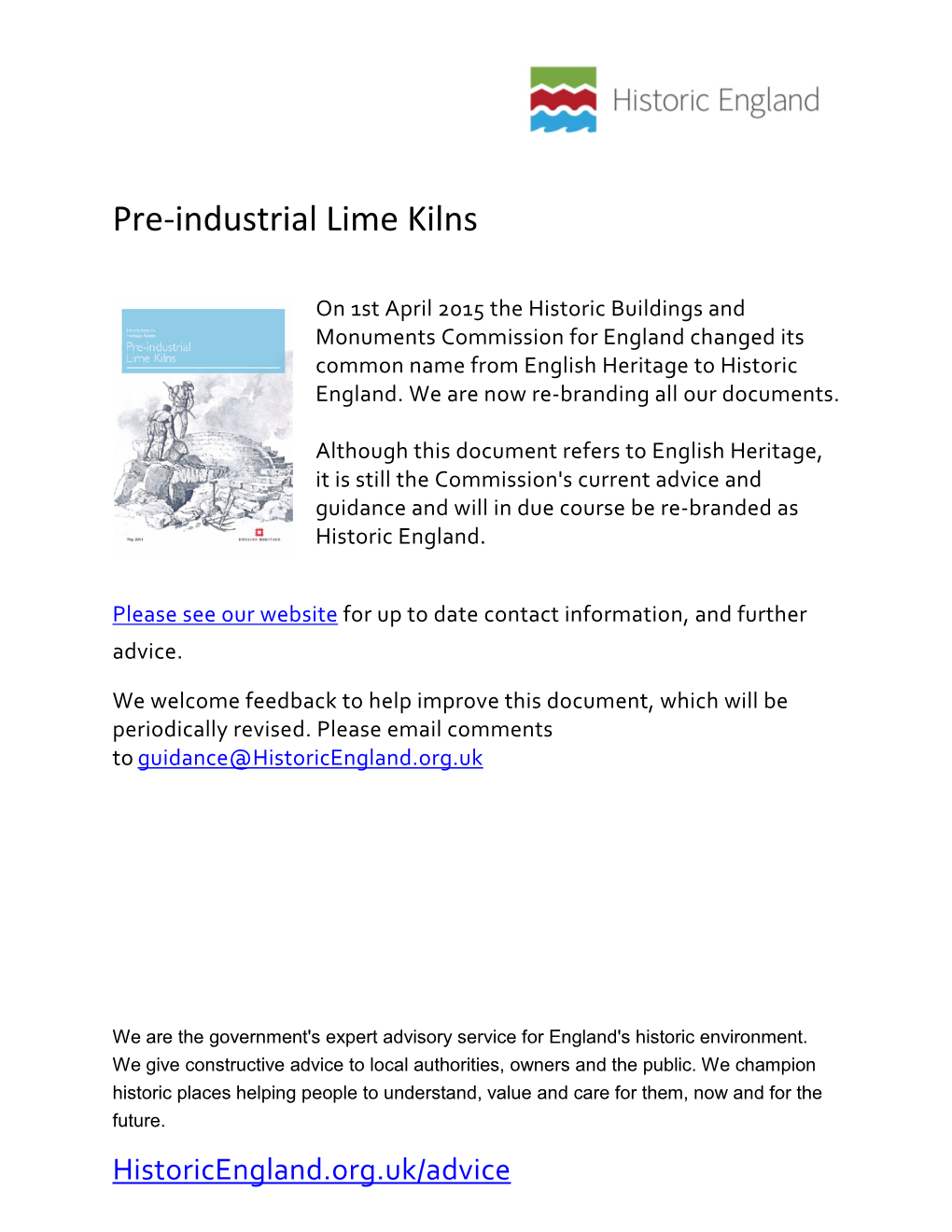 Pre-Industrial Lime Kilns