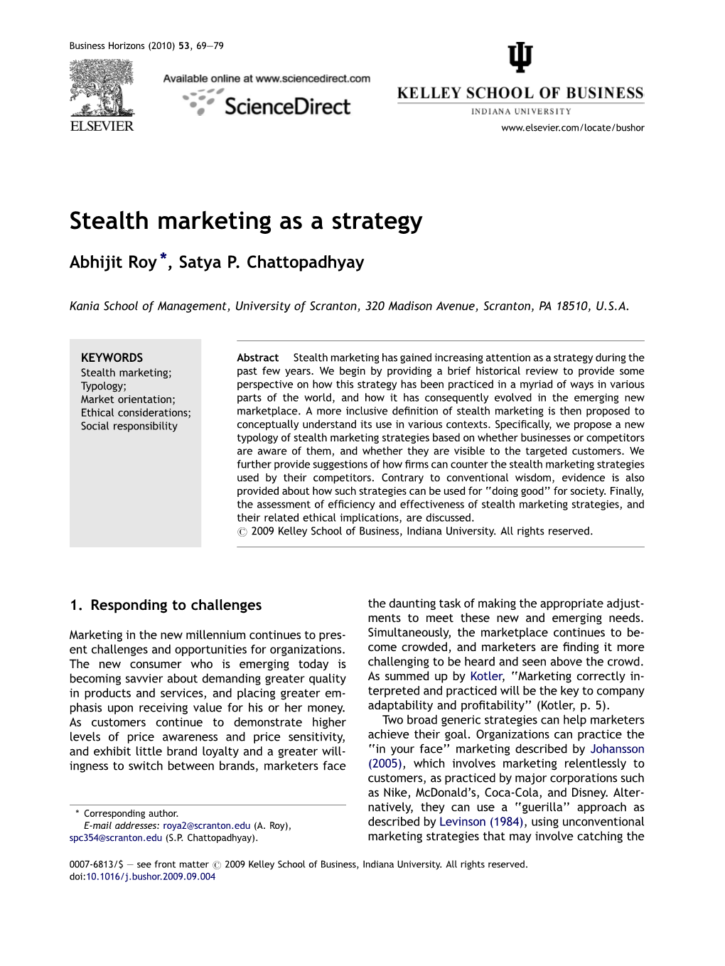 Stealth Marketing As a Strategy