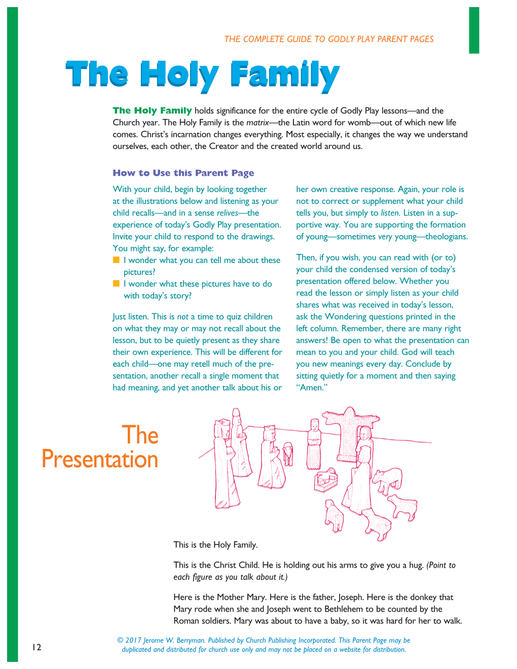 The Holy Family Holds Significance for the Entire Cycle of Godly Play Lessons—And the Church Year