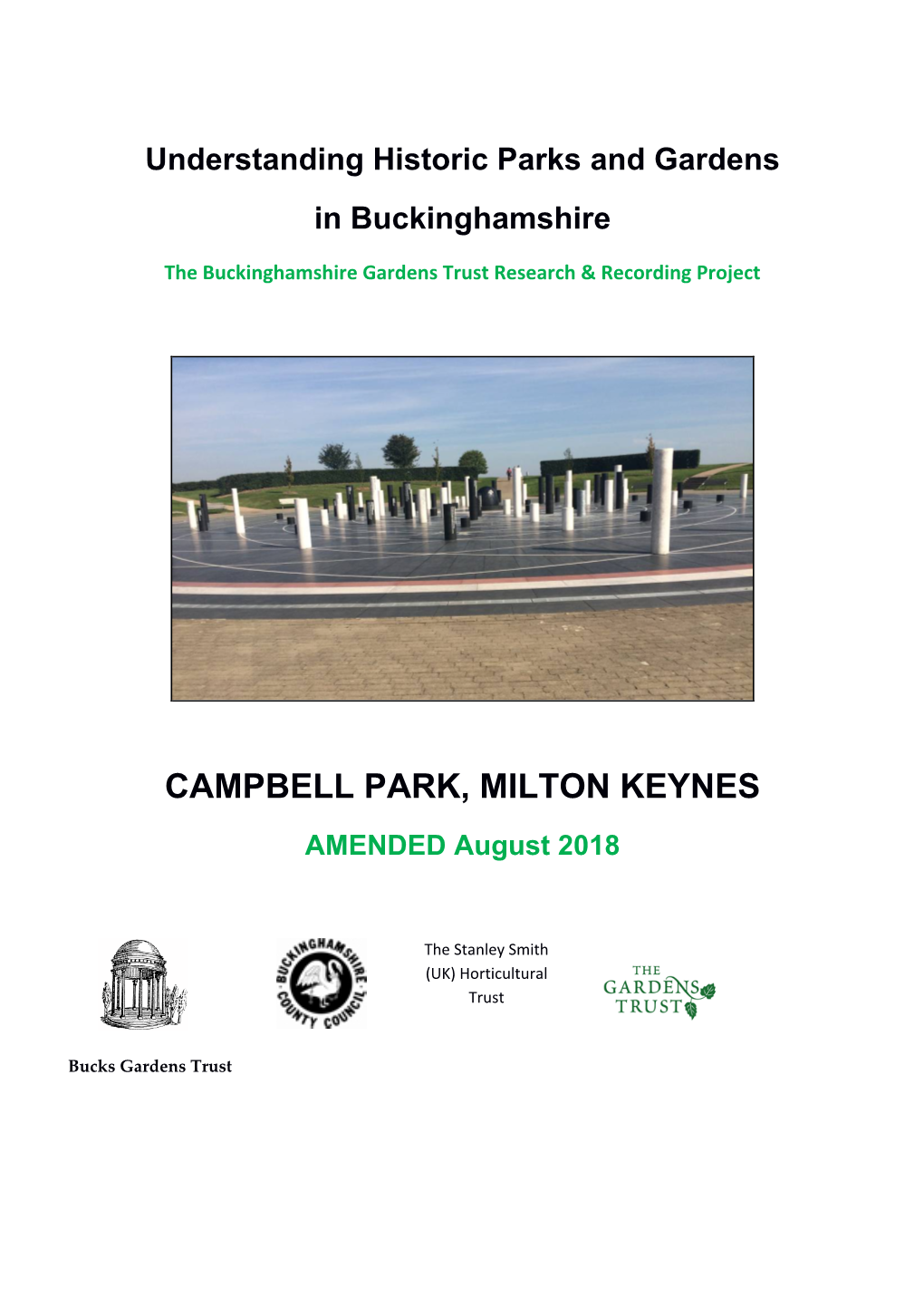 CAMPBELL PARK, MILTON KEYNES AMENDED August 2018