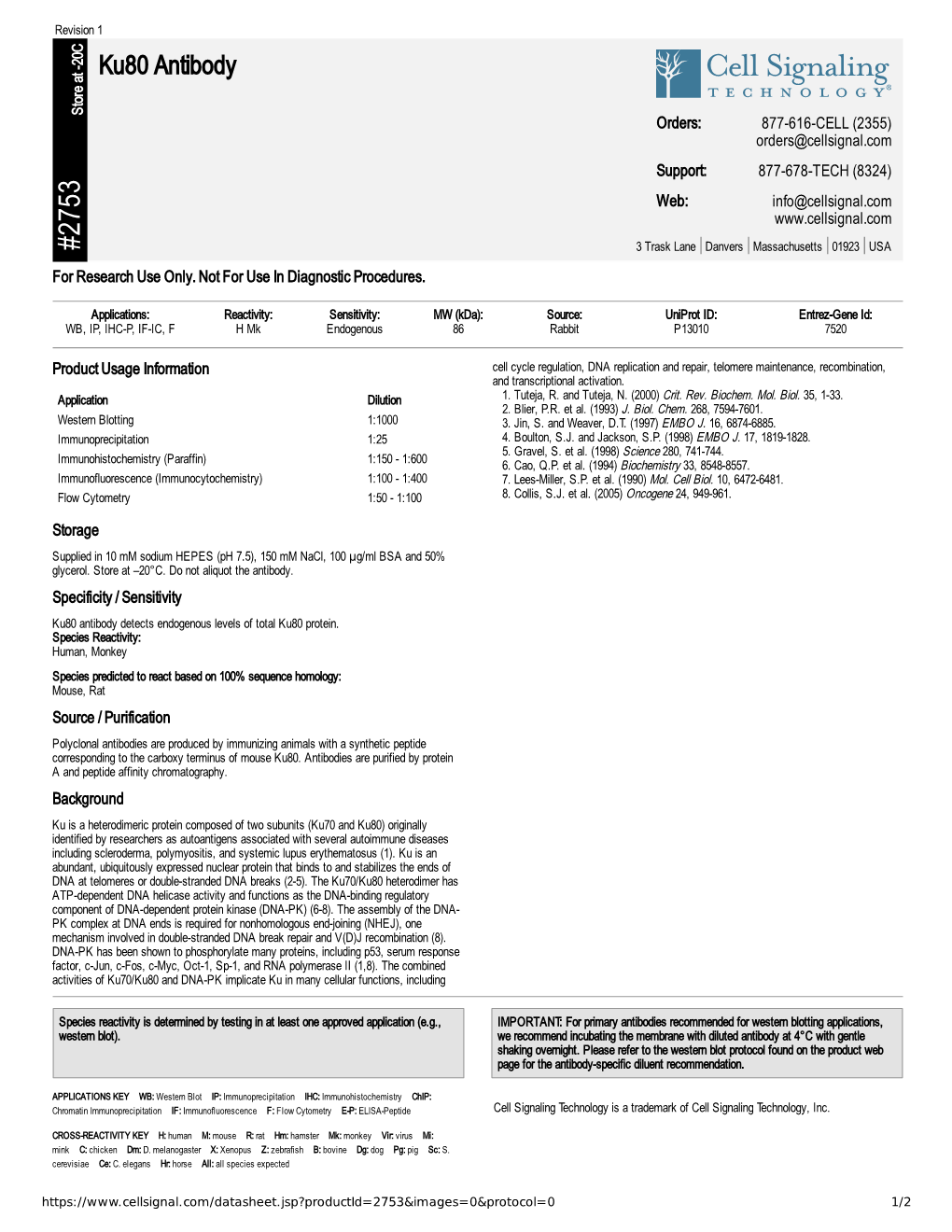 Ku80 Antibody A