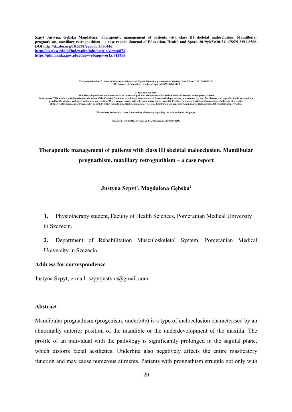 Therapeutic Management of Patients with Class III Skeletal Malocclusion