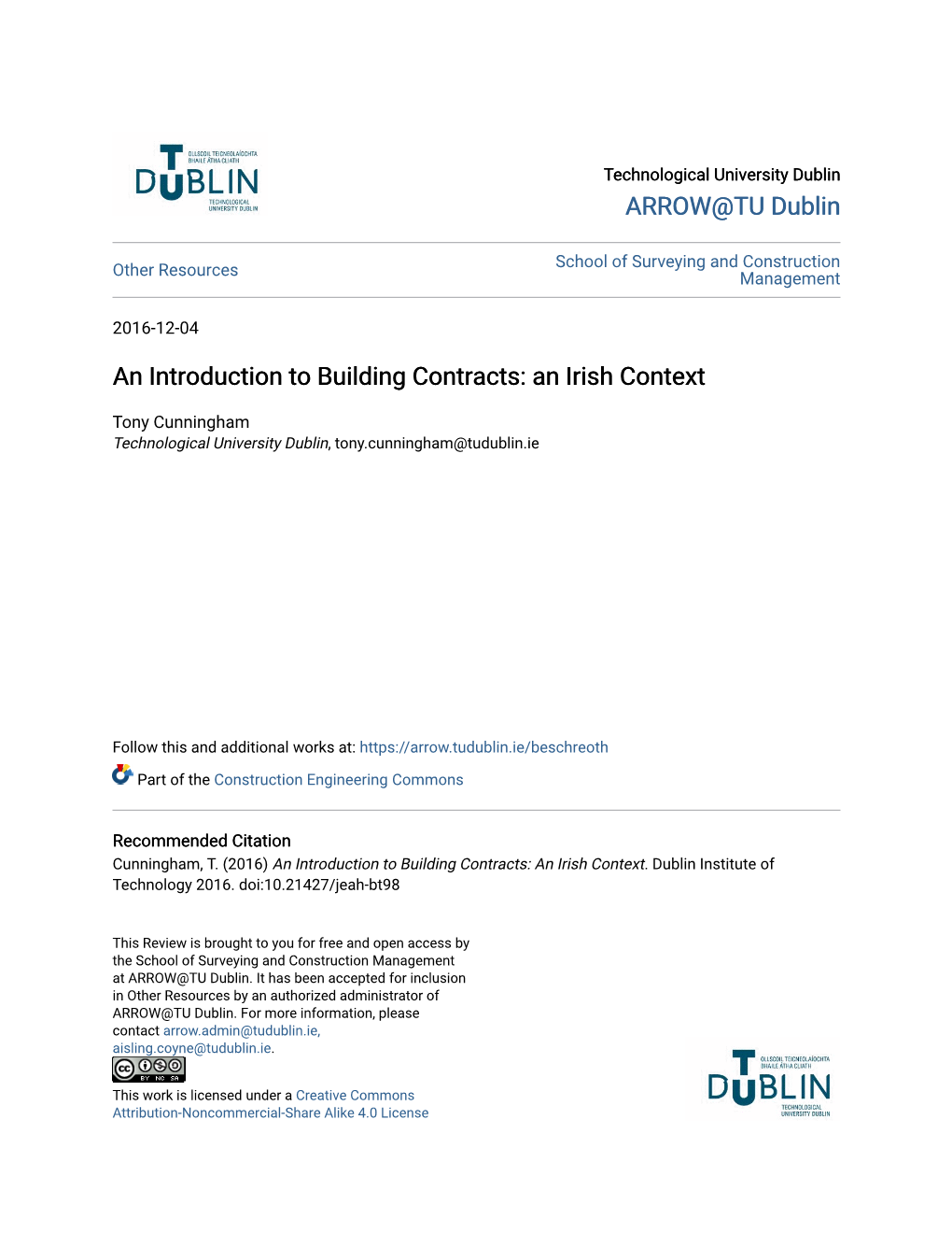 An Introduction to Building Contracts: an Irish Context