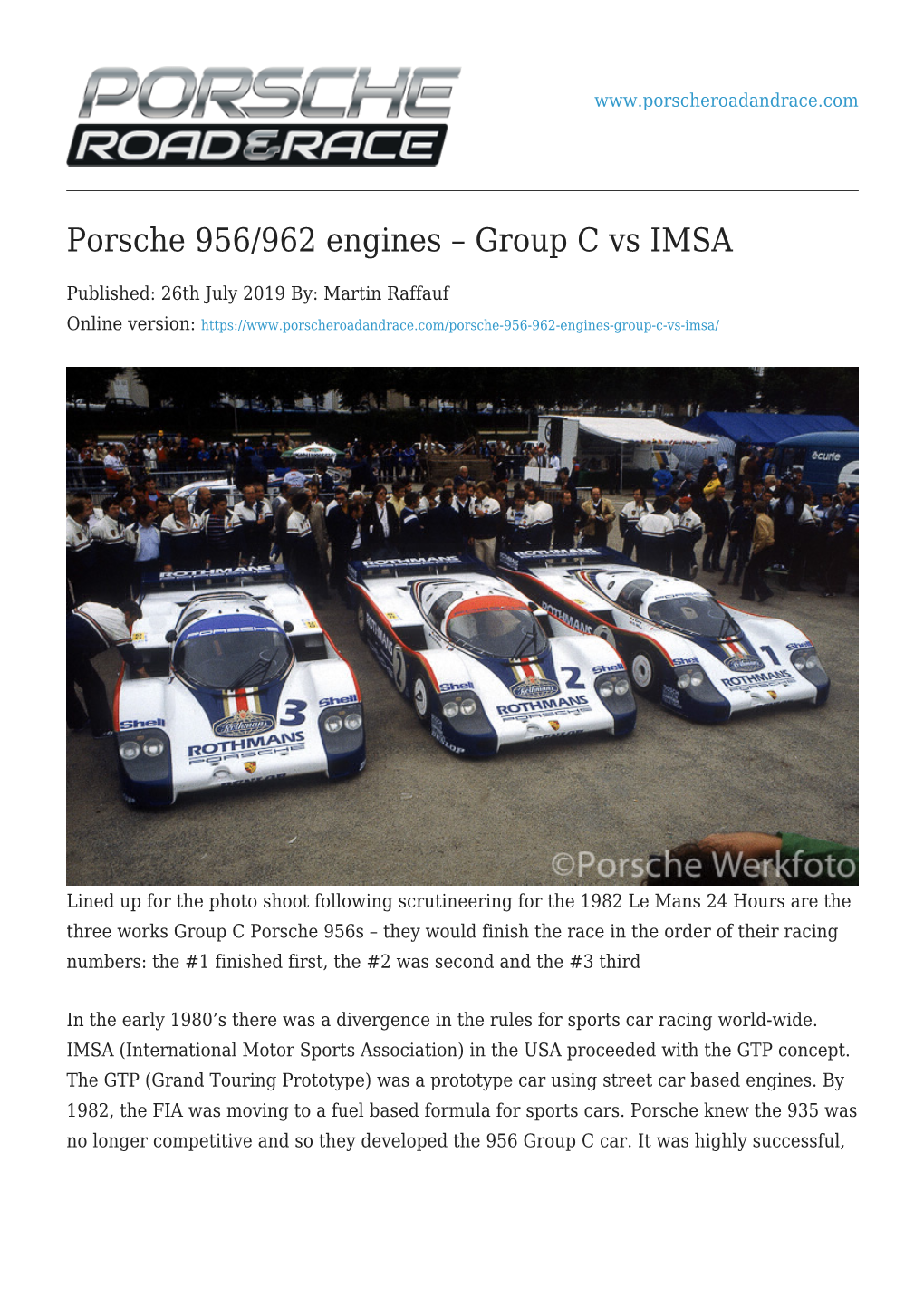 Porsche 956/962 Engines – Group C Vs IMSA