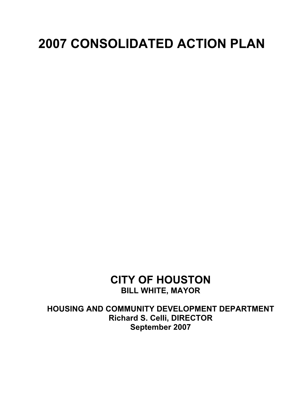2007 Consolidated Action Plan