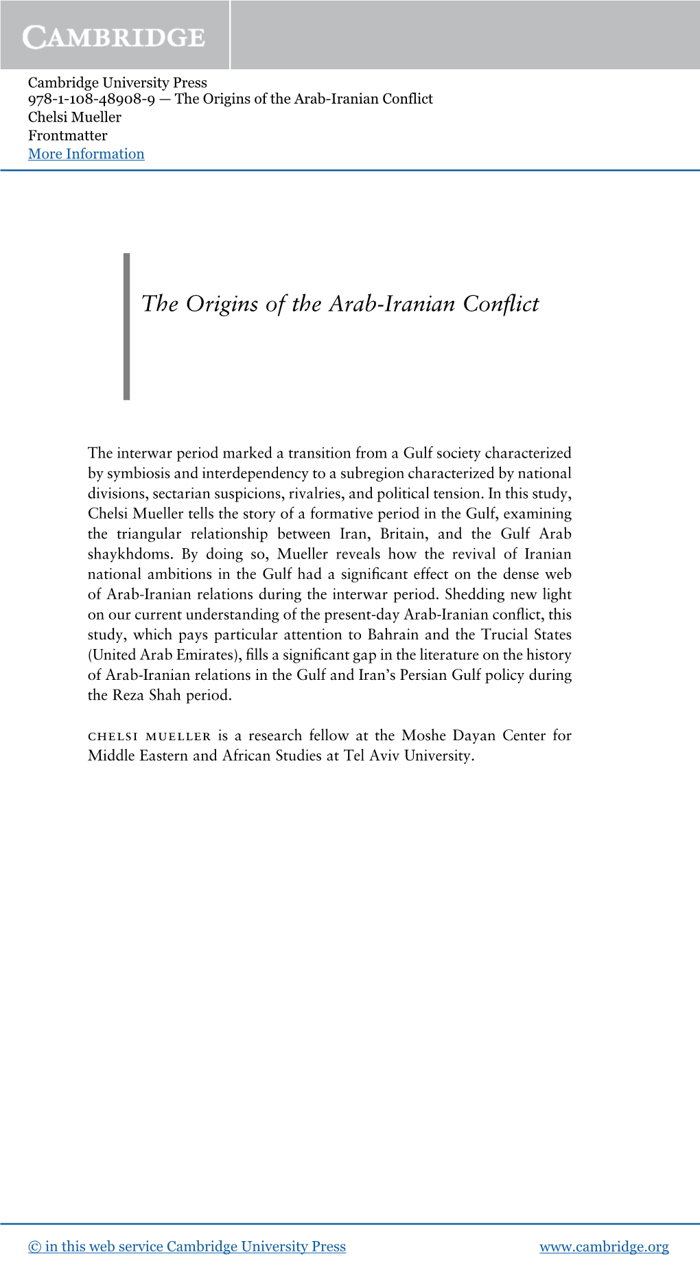 |The Origins of the Arab-Iranian Conflict