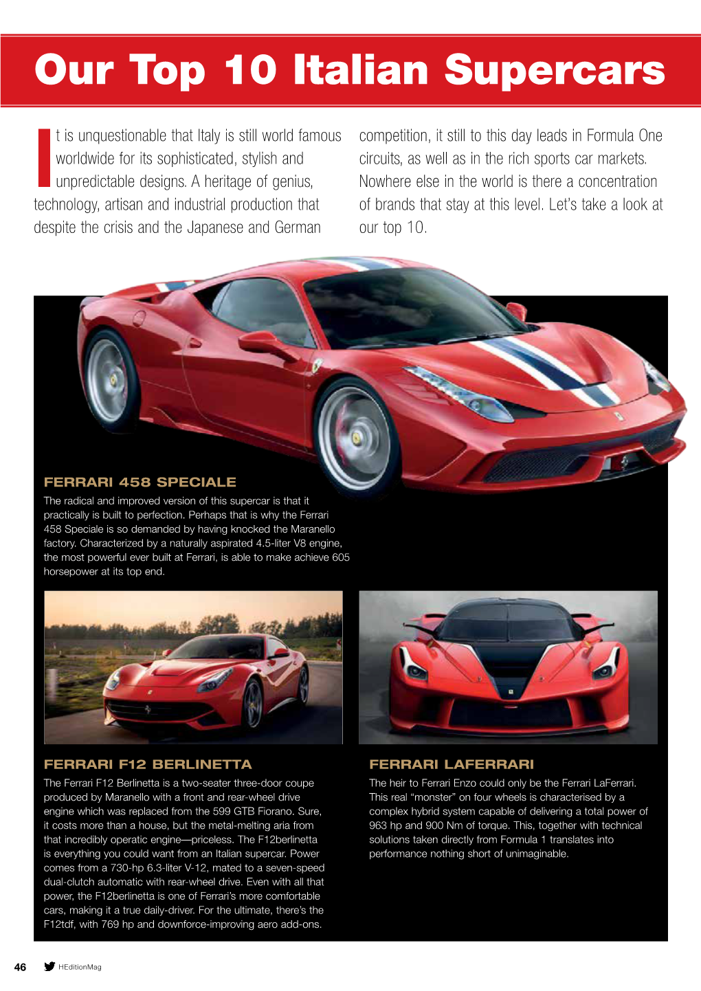 Our Top 10 Italian Supercars Di Valentino De Pietro