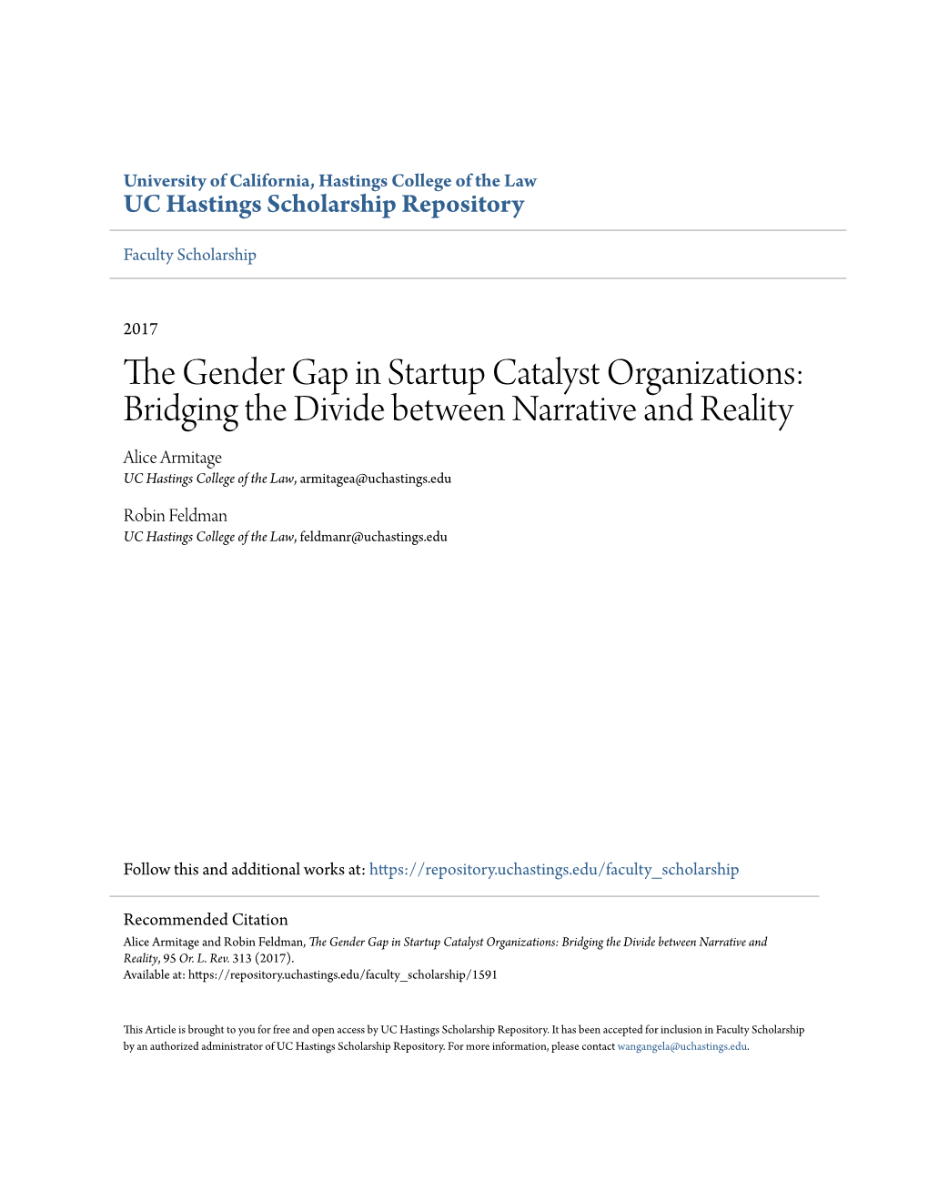 The Gender Gap in Startup Catalyst Organizations