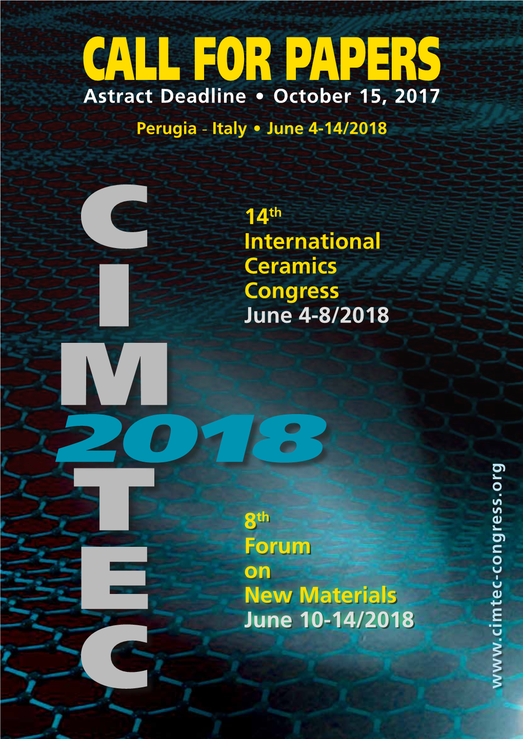 14Th International Ceramics Congress June 4-8/2018 Forum on New Materials June 10-14/2018