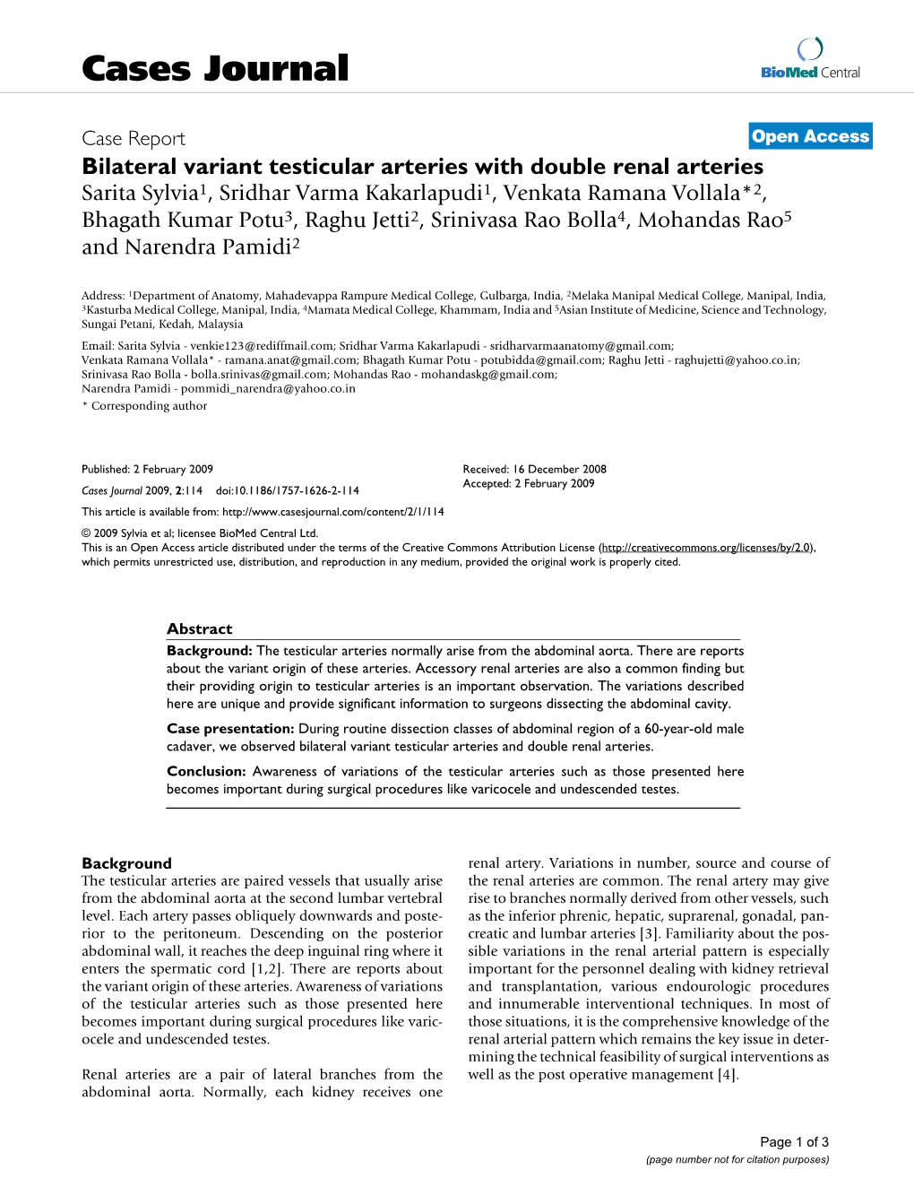 Bilateral Variant Testicular Arteries with Double Renal Arteries