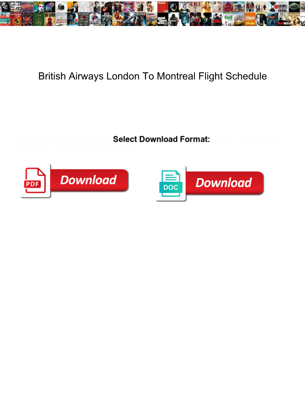 British Airways London to Montreal Flight Schedule