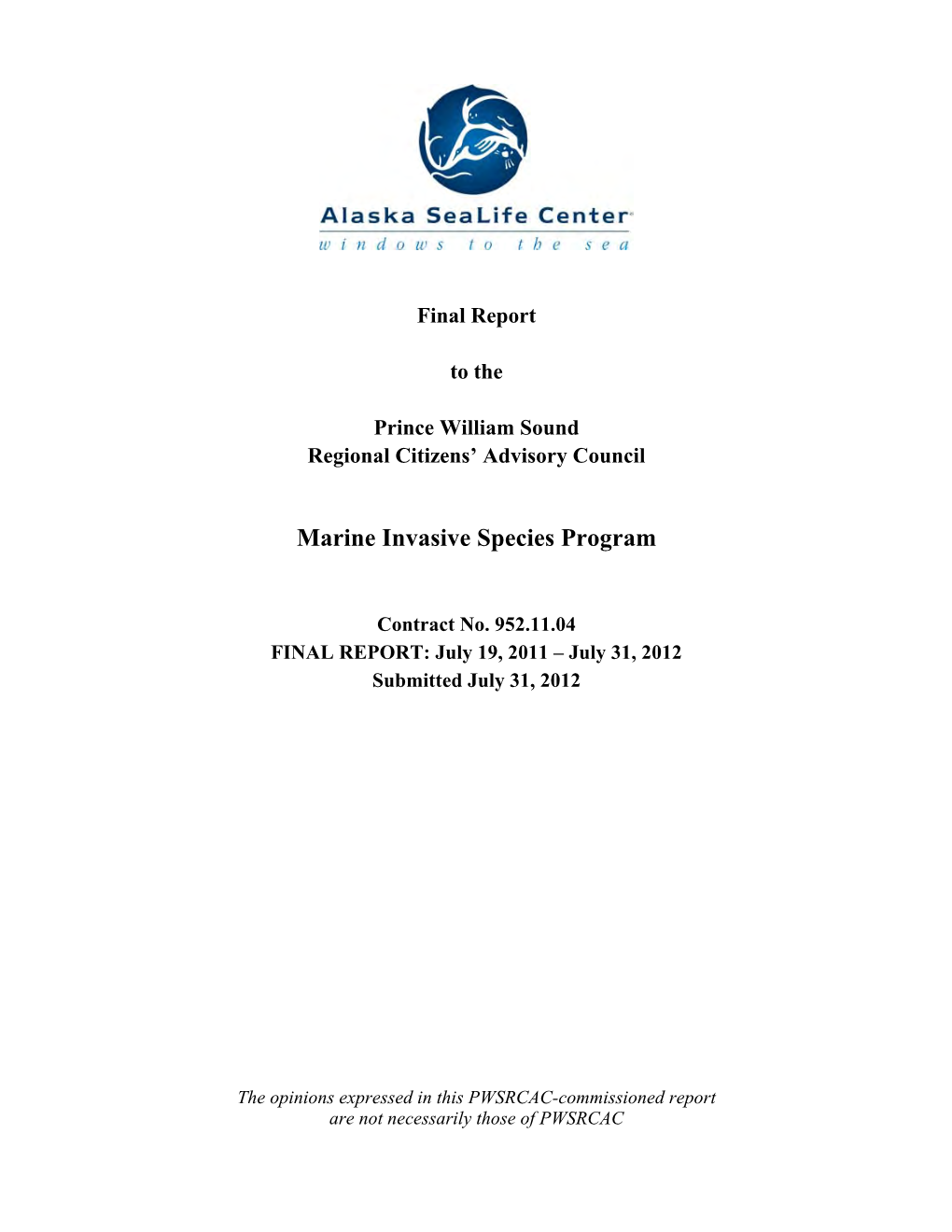 2012 Economic Impacts of Marine Invasive Species