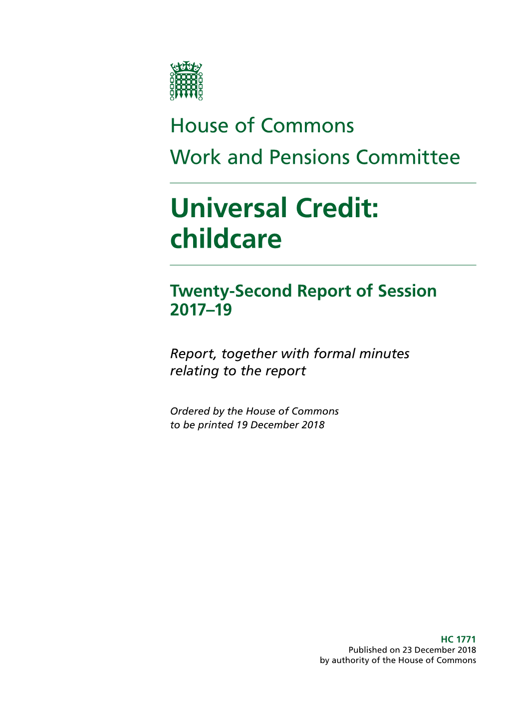 Universal Credit: Childcare