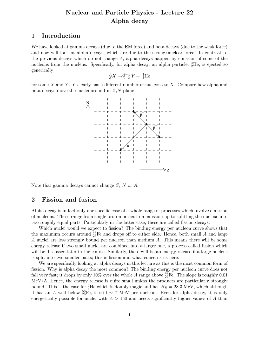 Lecture 22 Alpha Decay 1 Introduction 2 Fission and Fusion