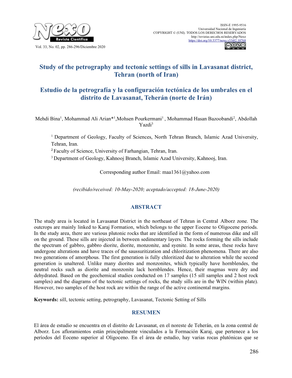 Study of the Petrography and Tectonic Settings of Sills in Lavasanat District, Tehran (North of Iran)