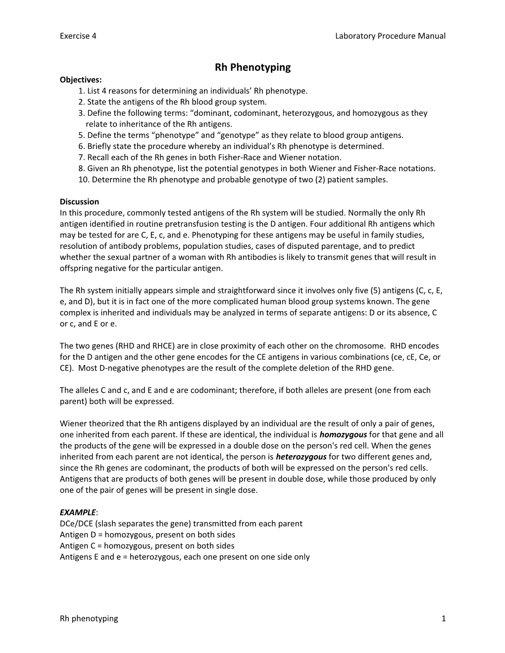 Exercise 4 Laboratory Procedure Manual